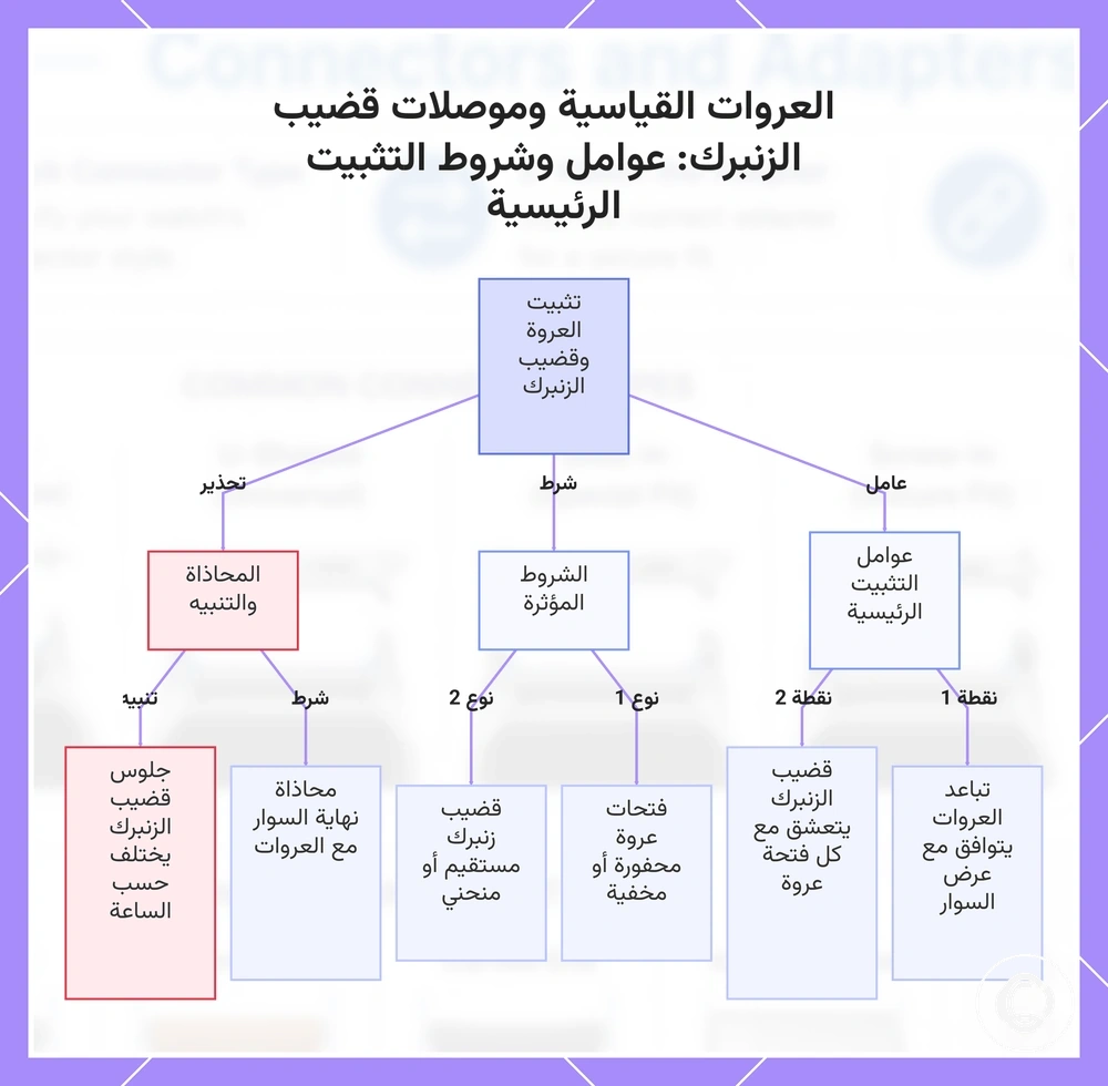 العروات القياسية وموصلات قضيب الزنبرك: عوامل وشروط التثبيت الرئيسية