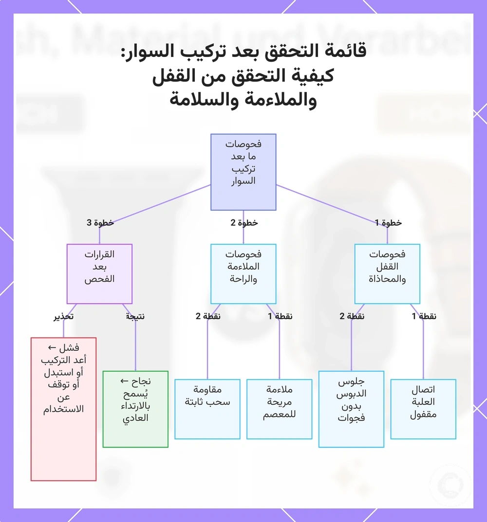 قائمة التحقق بعد تركيب السوار: كيفية التحقق من القفل والملاءمة والسلامة