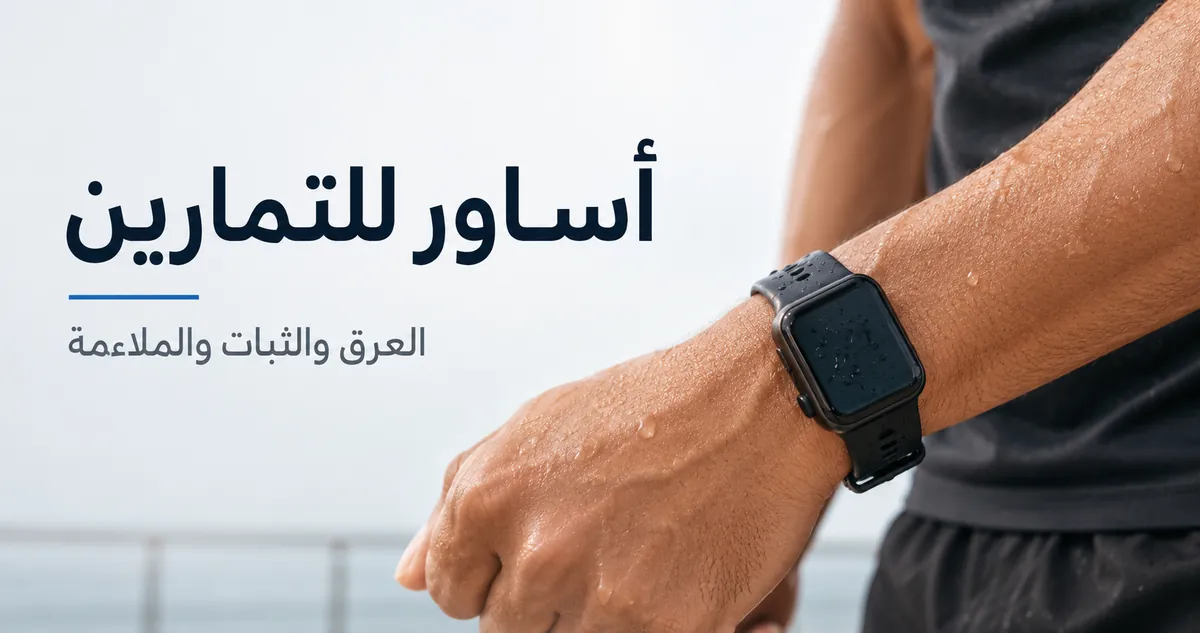 سوار ساعة ذكية مقاوم للعرق يُلبس أثناء التمرين مع ثبات آمن على المعصم