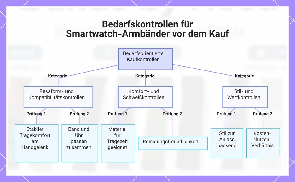 Bedarfskontrollen für Smartwatch-Armbänder vor dem Kauf