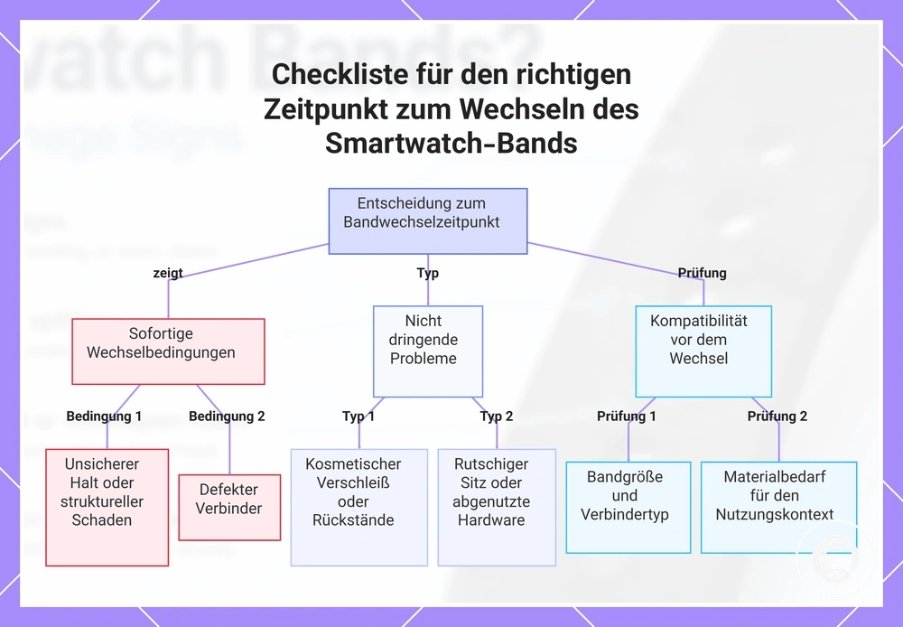 Checkliste für den richtigen Zeitpunkt zum Wechseln des Smartwatch-Bands