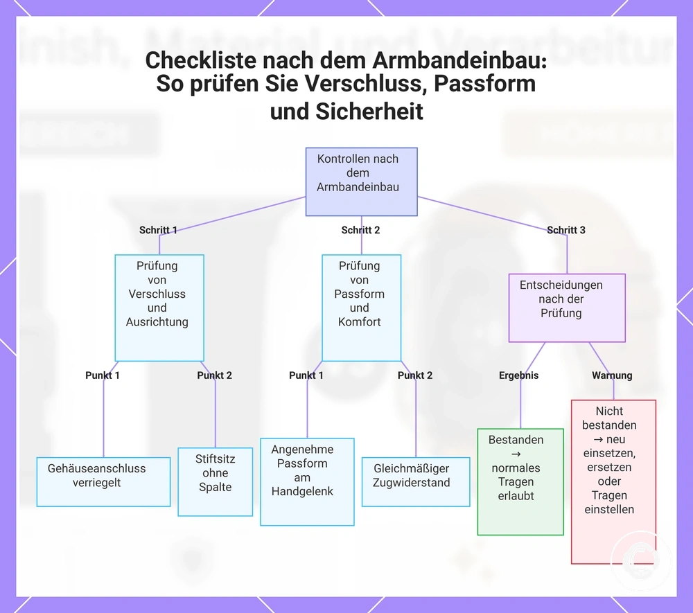 Checkliste nach dem Armbandeinbau: So prüfen Sie Verschluss, Passform und Sicherheit