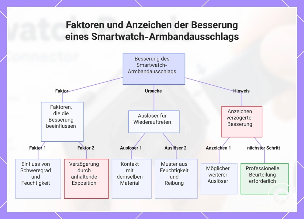 Faktoren und Anzeichen der Besserung eines Smartwatch-Armbandausschlags