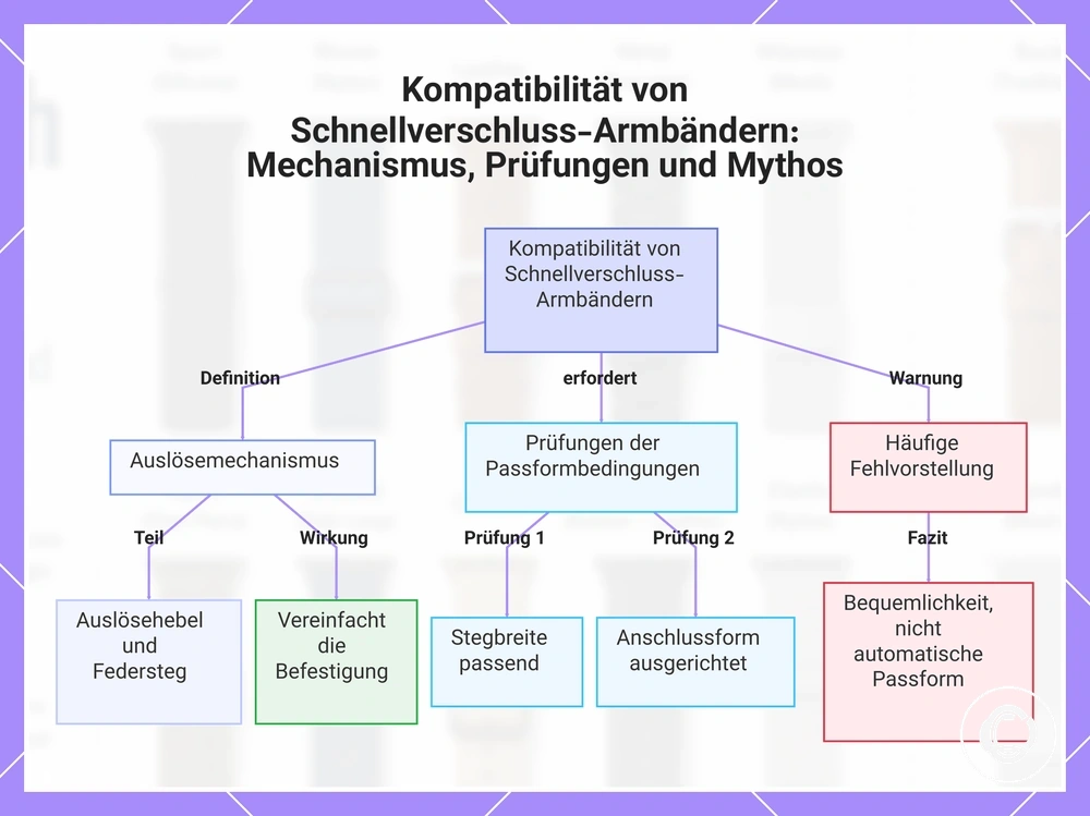 Kompatibilität von Schnellverschluss-Armbändern: Mechanismus, Prüfungen und Mythos