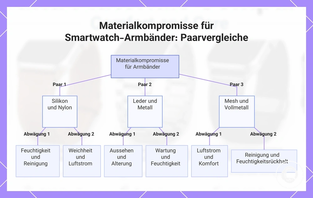 Materialkompromisse für Smartwatch-Armbänder: Paarvergleiche