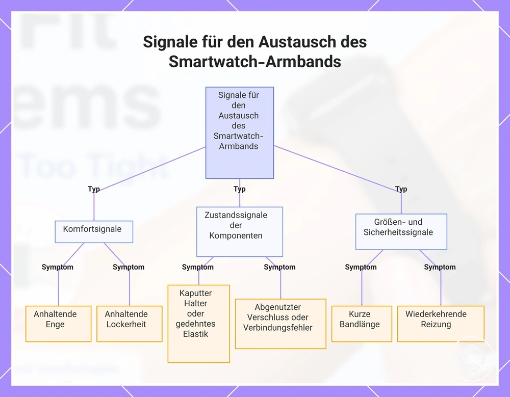Signale für den Austausch des Smartwatch-Armbands