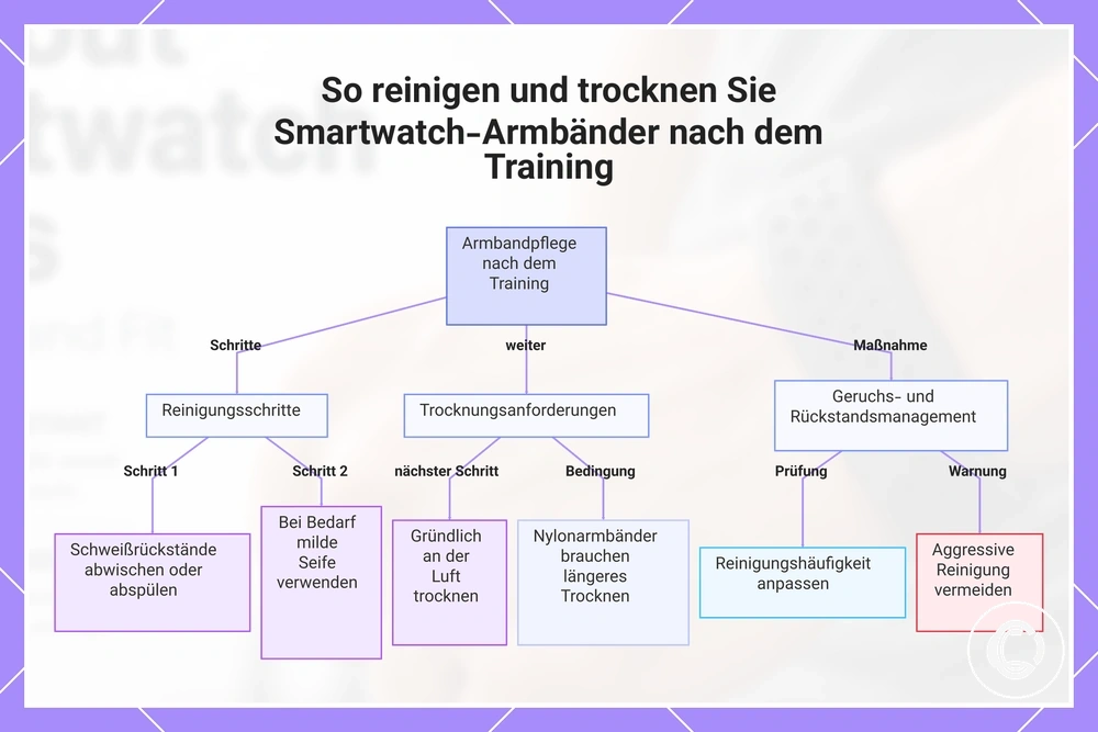 So reinigen und trocknen Sie Smartwatch-Armbänder nach dem Training