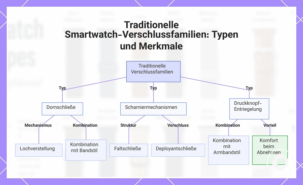 Traditionelle Smartwatch-Verschlussfamilien: Typen und Merkmale
