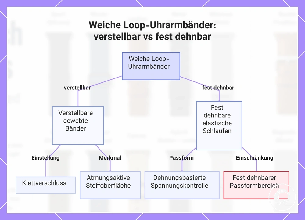 Weiche Loop-Uhrarmbänder: verstellbar vs fest dehnbar
