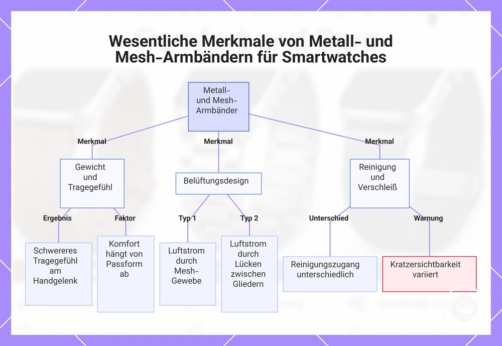 Wesentliche Merkmale von Metall- und Mesh-Armbändern für Smartwatches