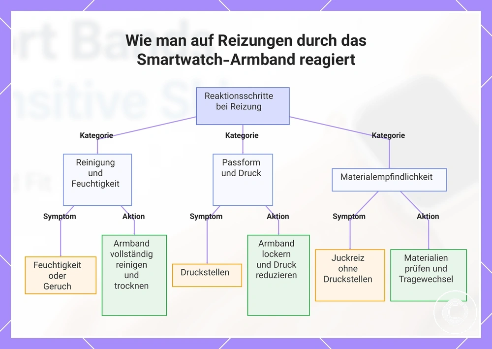 Wie man auf Reizungen durch das Smartwatch-Armband reagiert