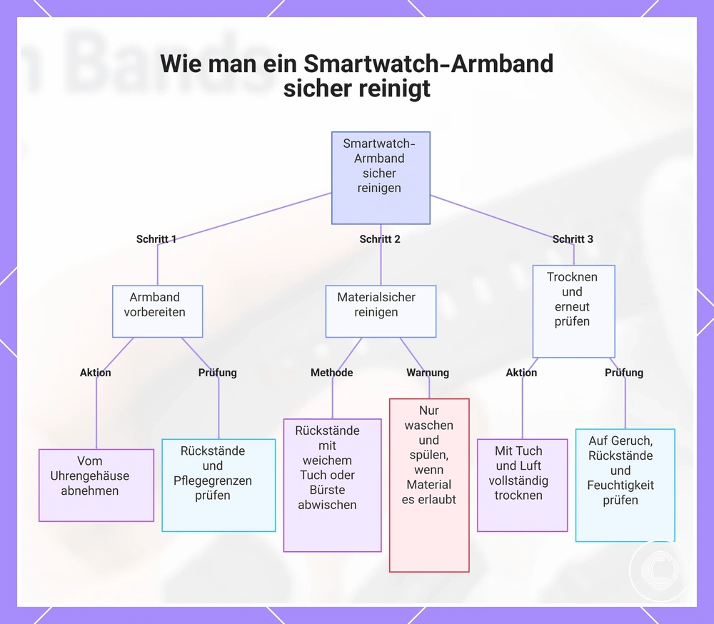 Wie man ein Smartwatch-Armband sicher reinigt