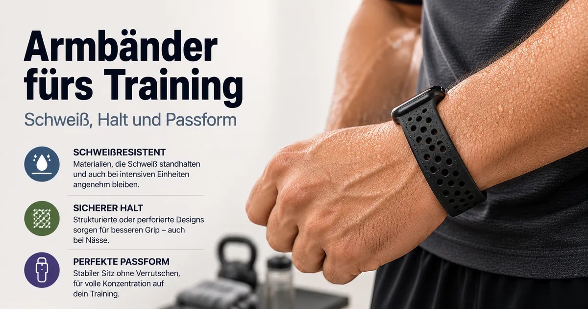 Schweißresistentes Smartwatch-Armband beim Training mit sicherer Passform am Handgelenk