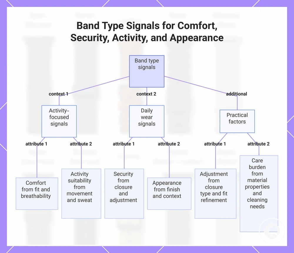 Band Type Signals for Comfort, Security, Activity, and Appearance