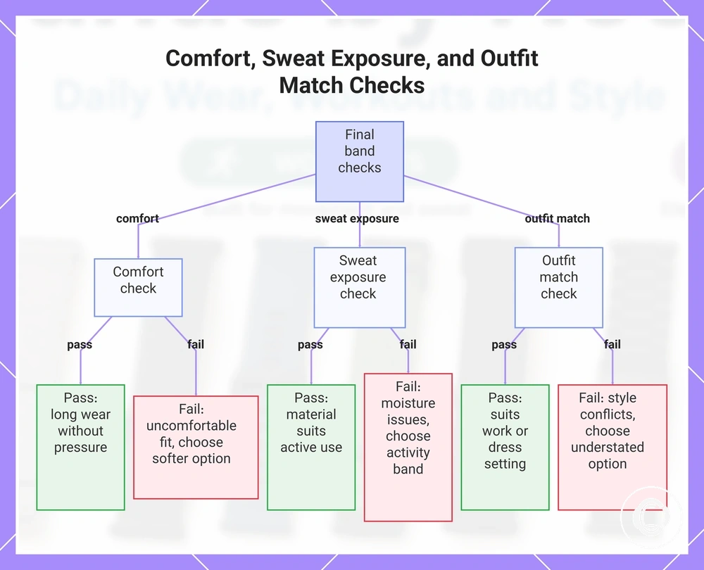 Comfort, Sweat Exposure, and Outfit Match Checks