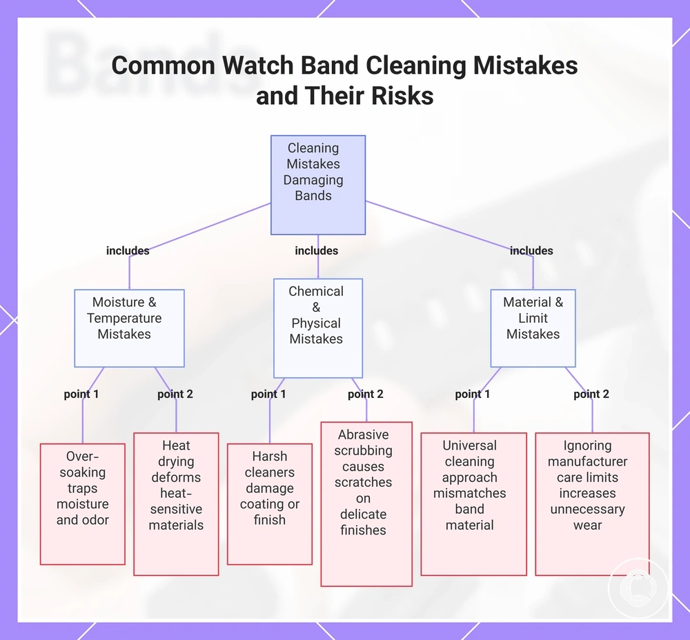 Common Watch Band Cleaning Mistakes and Their Risks