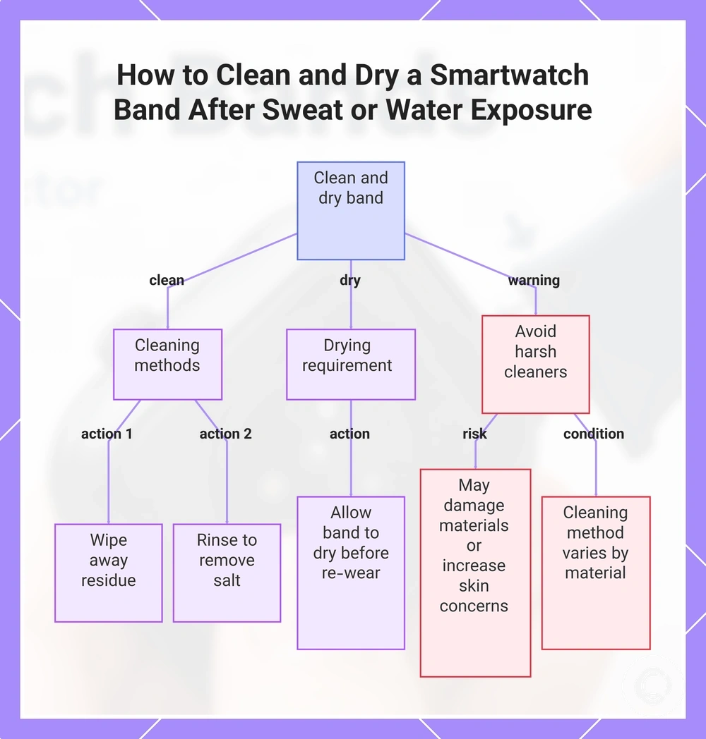 How to Clean and Dry a Smartwatch Band After Sweat or Water Exposure