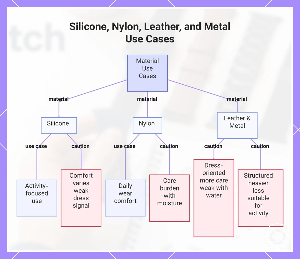 Silicone, Nylon, Leather, and Metal Use Cases