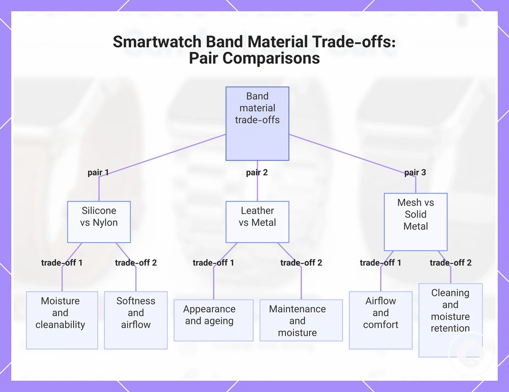 Smartwatch Band Material Trade-offs: Pair Comparisons