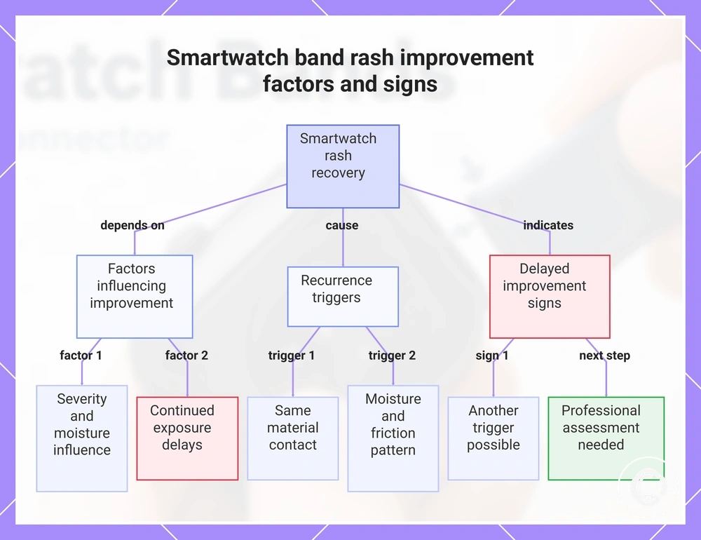 Smartwatch band rash improvement factors and signs