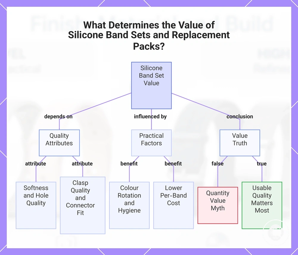 What Determines the Value of Silicone Band Sets and Replacement Packs?