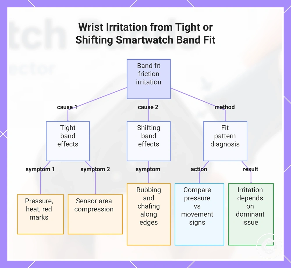 Wrist Irritation from Tight or Shifting Smartwatch Band Fit
