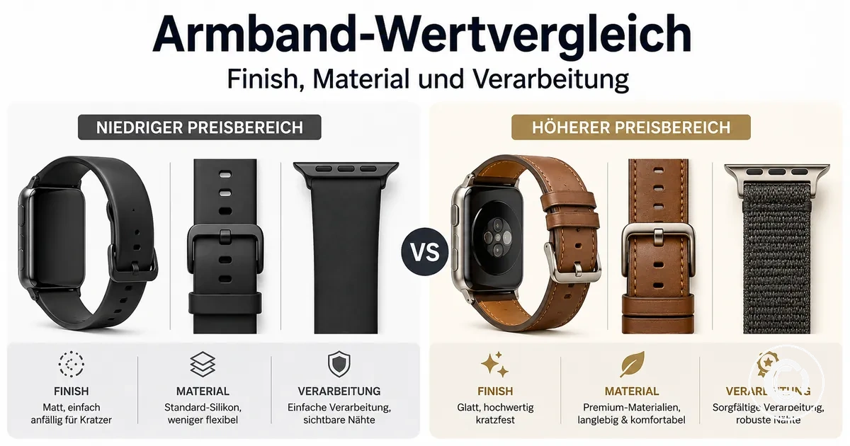 Hands changing a smartwatch band using the quick release connector