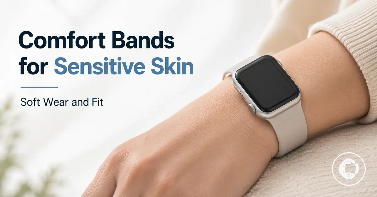 Soft smartwatch band designed for comfortable wear on sensitive skin