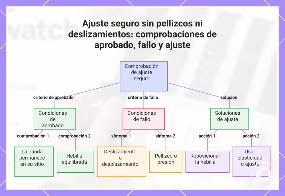 Ajuste seguro sin pellizcos ni deslizamientos: comprobaciones de aprobado, fallo y ajuste