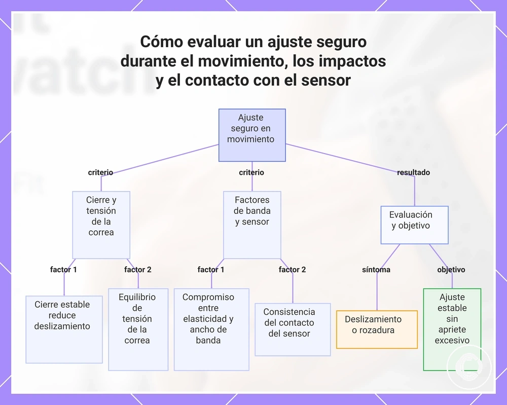 Cómo evaluar un ajuste seguro durante el movimiento, los impactos y el contacto con el sensor