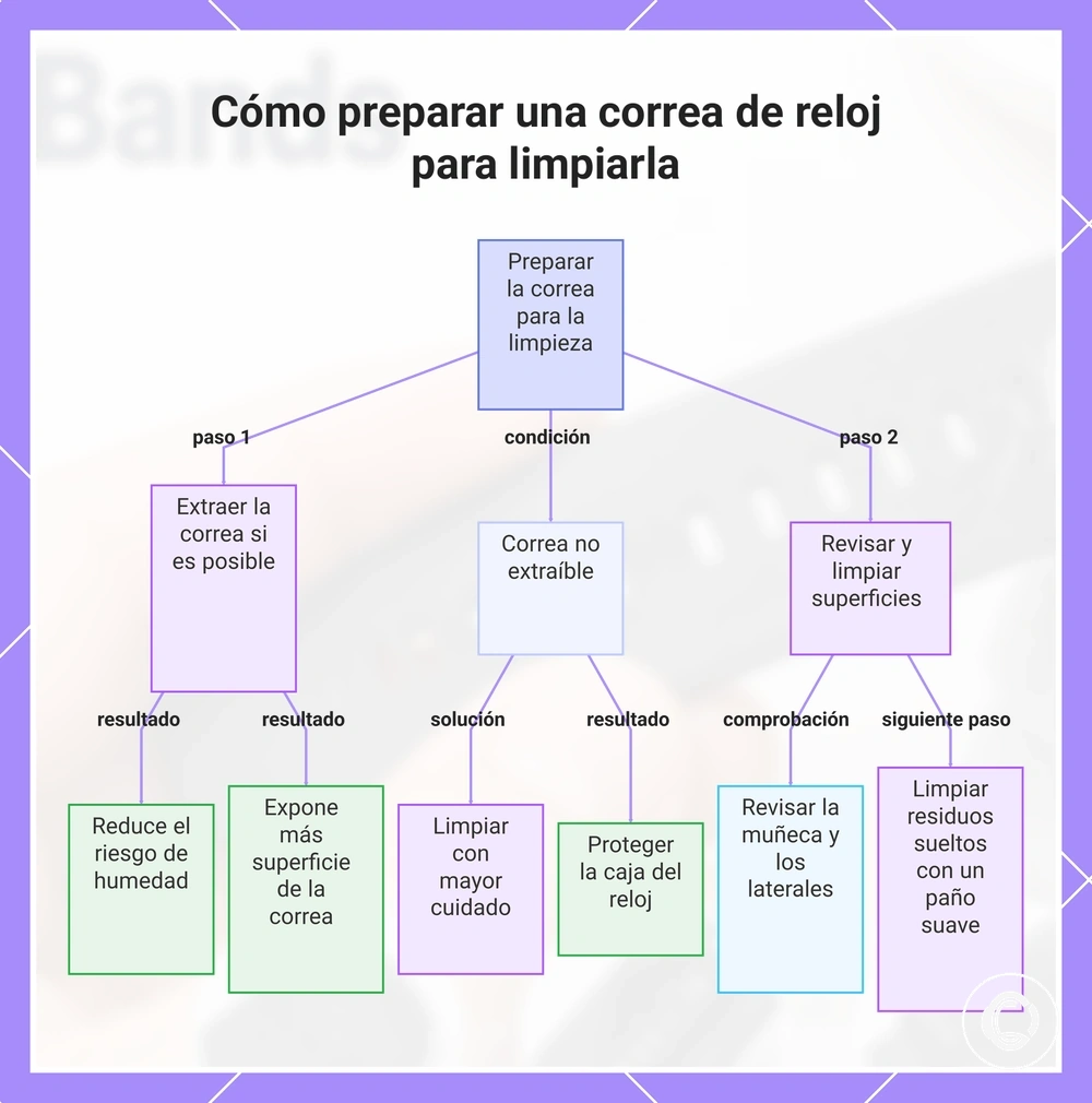 Cómo preparar una correa de reloj para limpiarla