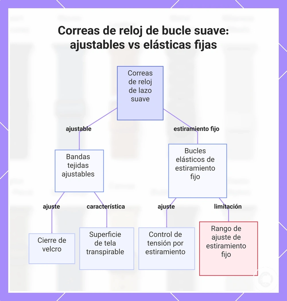 Correas de reloj de bucle suave: ajustables vs elásticas fijas