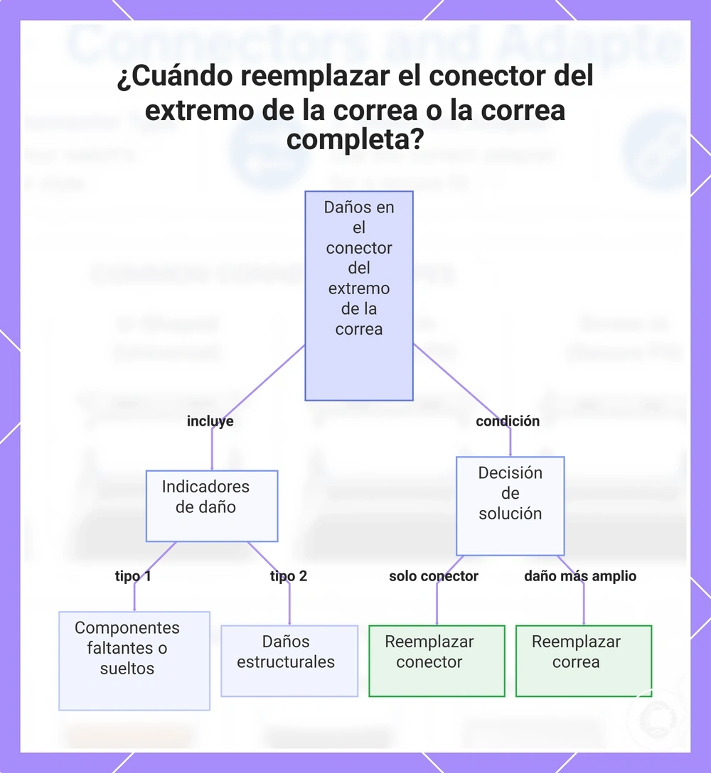 ¿Cuándo reemplazar el conector del extremo de la correa o la correa completa?