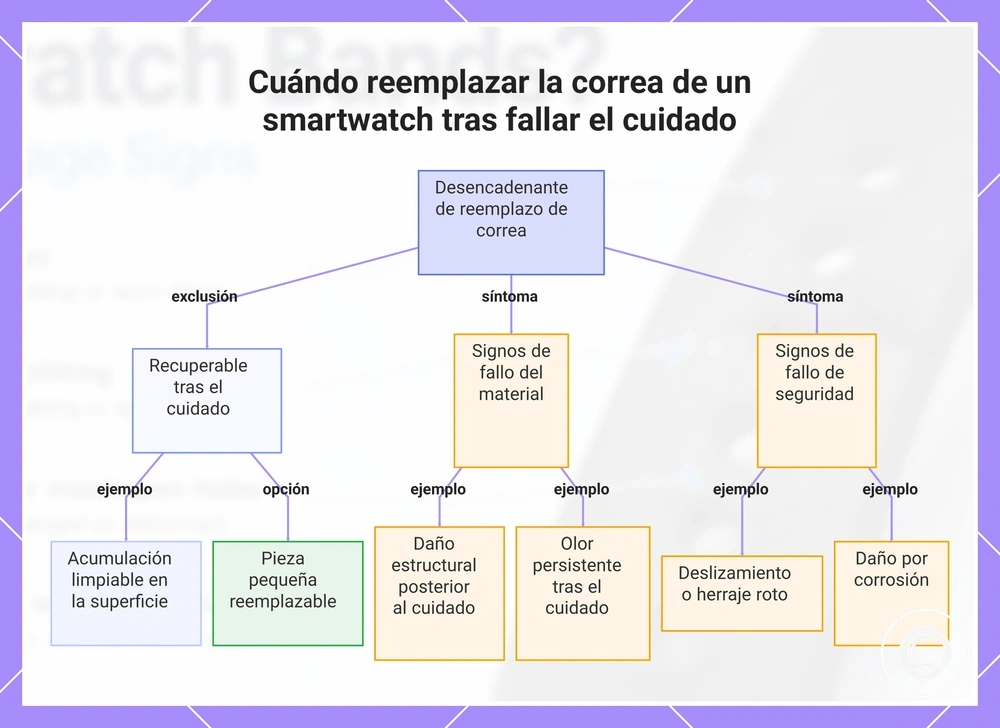 Cuándo reemplazar la correa de un smartwatch tras fallar el cuidado