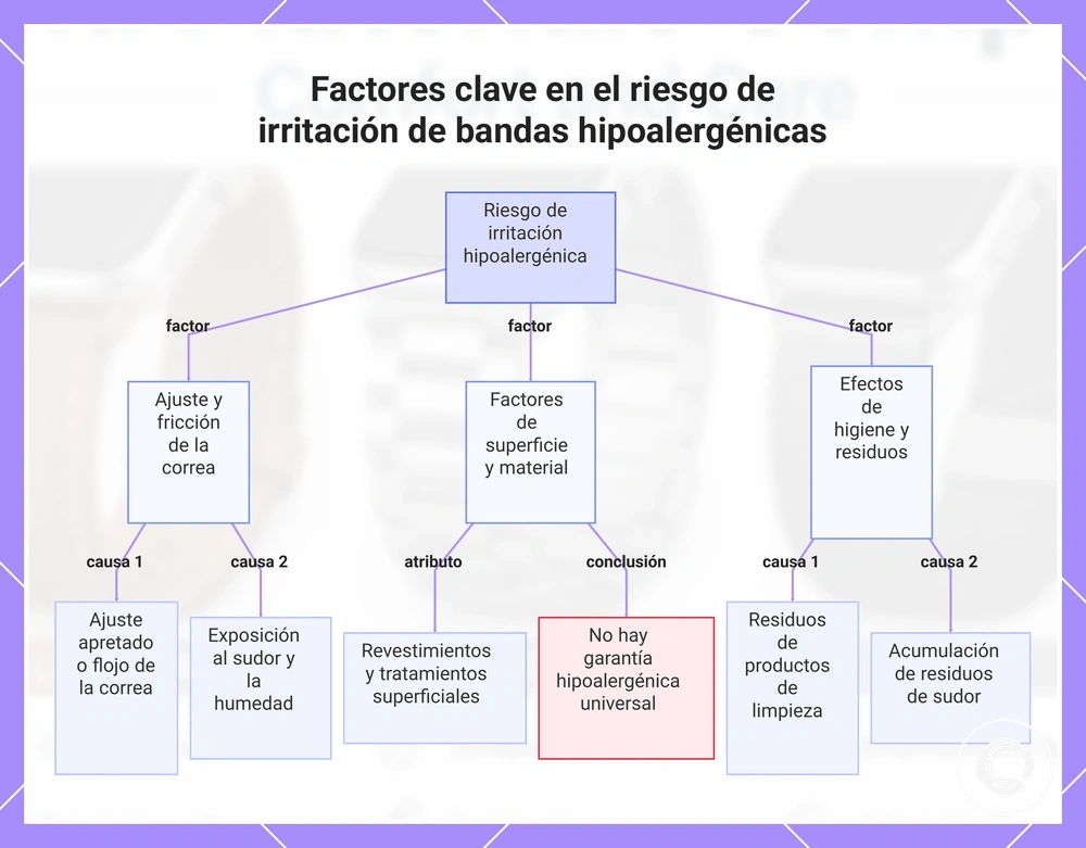Factores clave en el riesgo de irritación de bandas hipoalergénicas