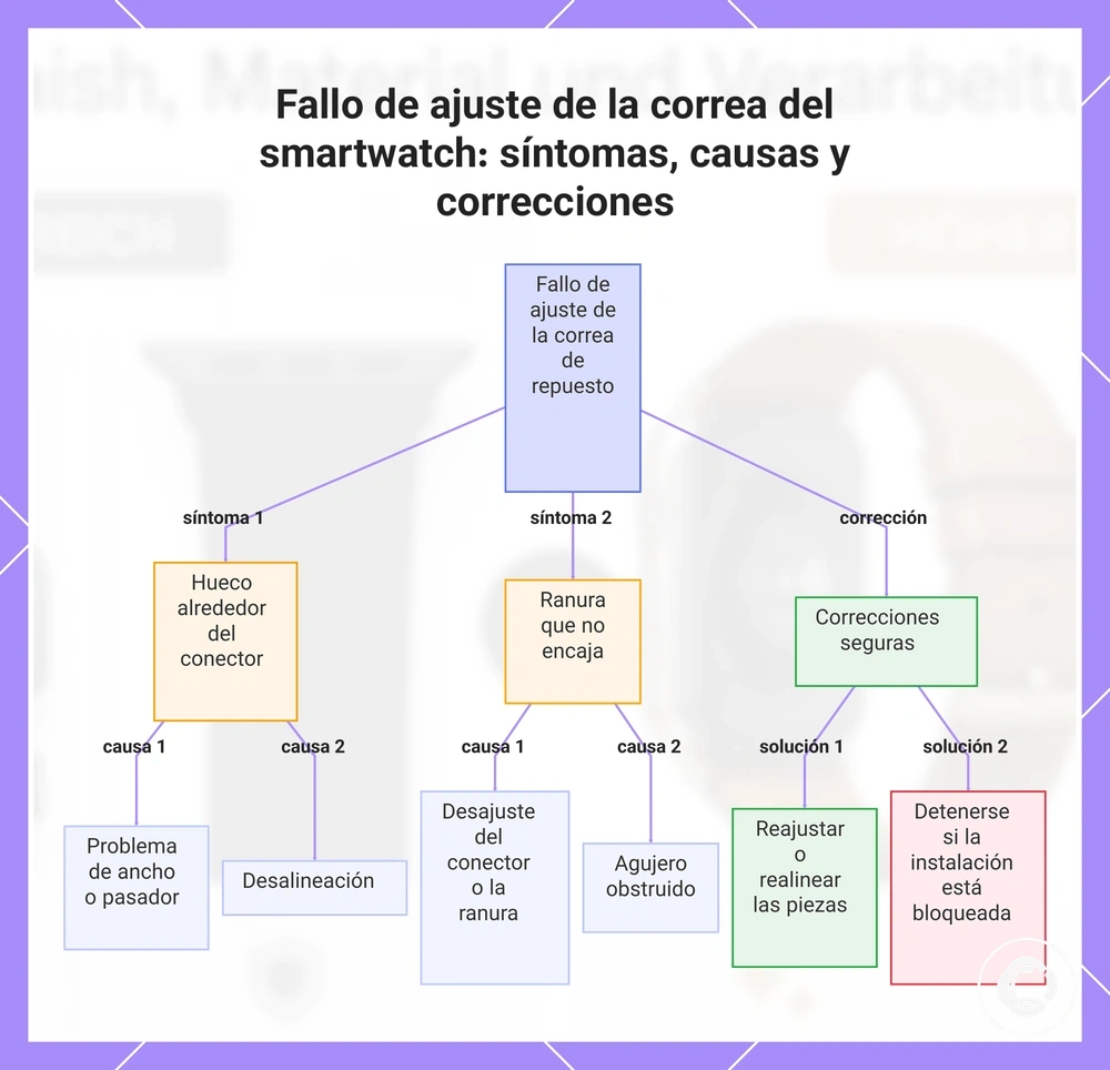 Fallo de ajuste de la correa del smartwatch: síntomas, causas y correcciones