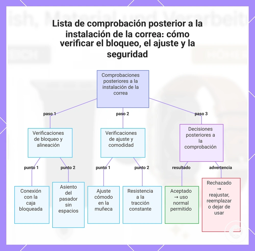 Lista de comprobación posterior a la instalación de la correa: cómo verificar el bloqueo, el ajuste y la seguridad