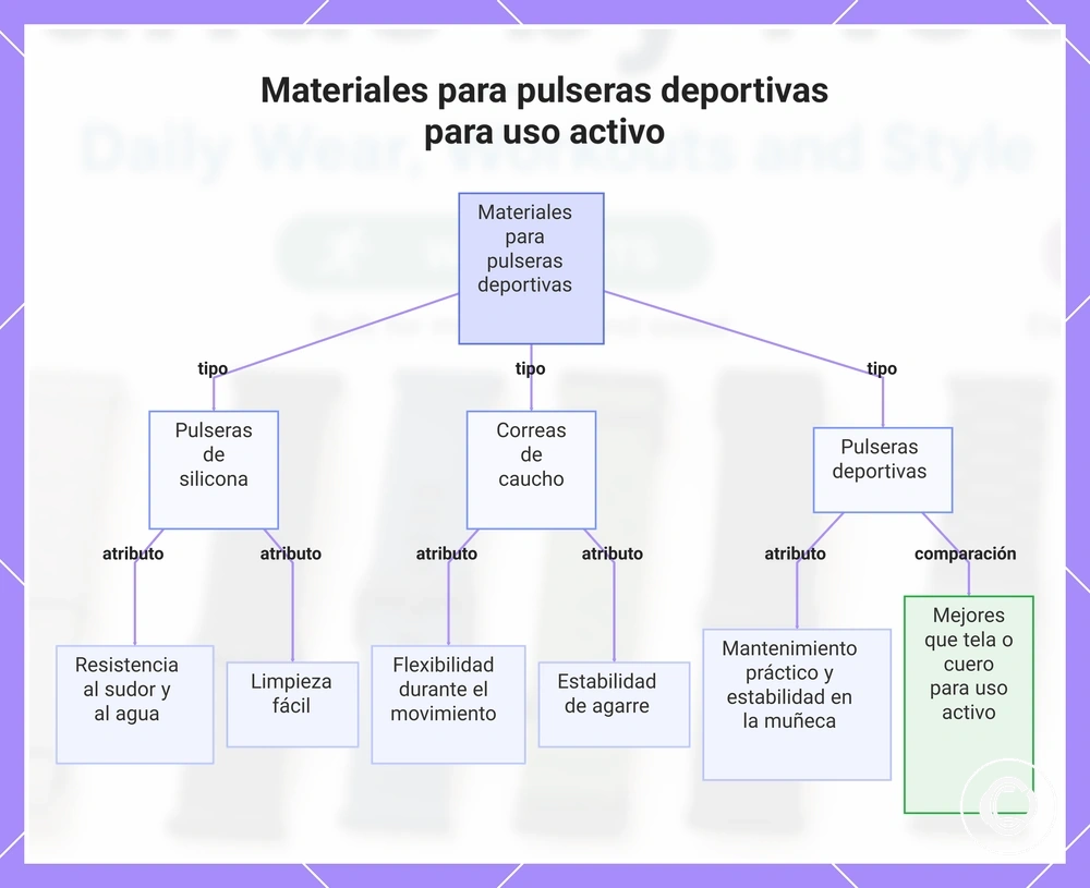 Materiales para pulseras deportivas para uso activo