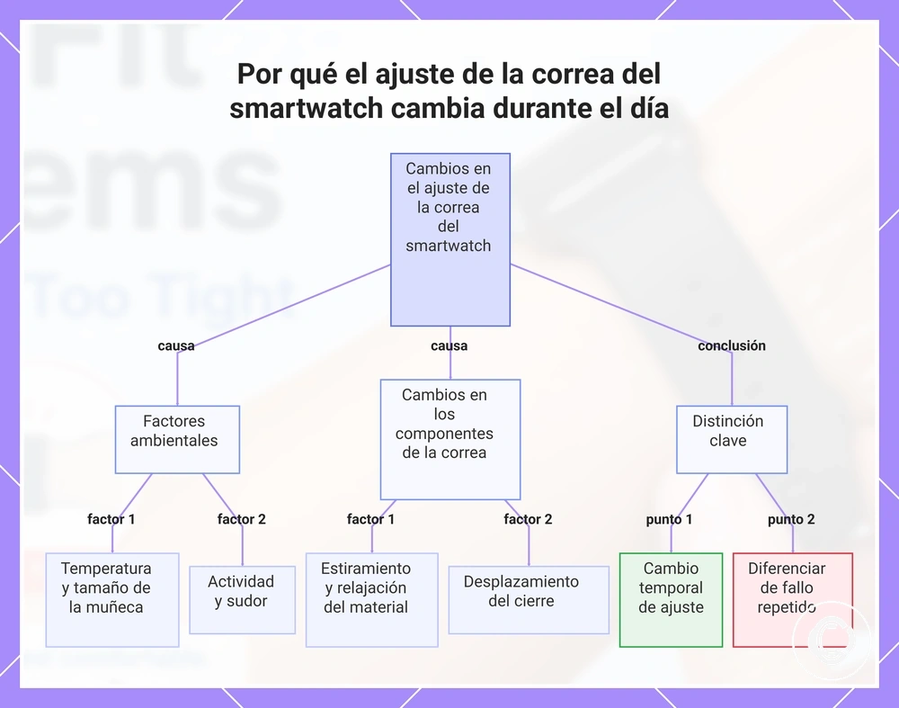 Por qué el ajuste de la correa del smartwatch cambia durante el día