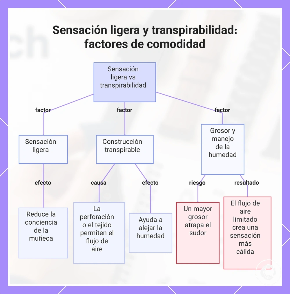 Sensación ligera y transpirabilidad: factores de comodidad