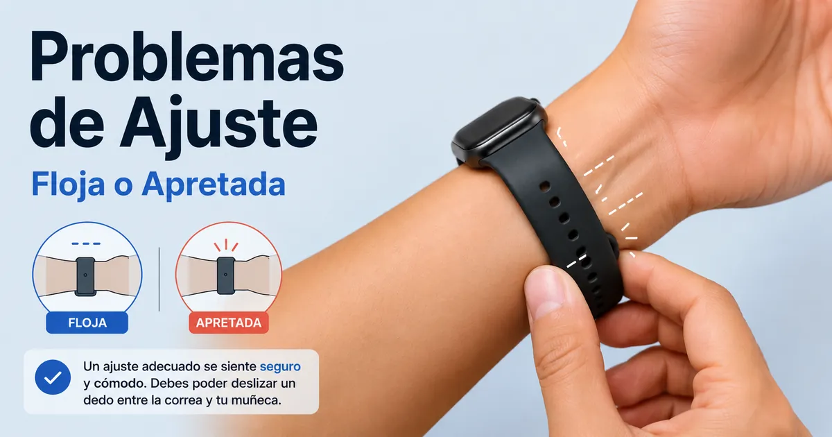 Correa para smartwatch ajustada en la muñeca para corregir holgura o presión excesiva