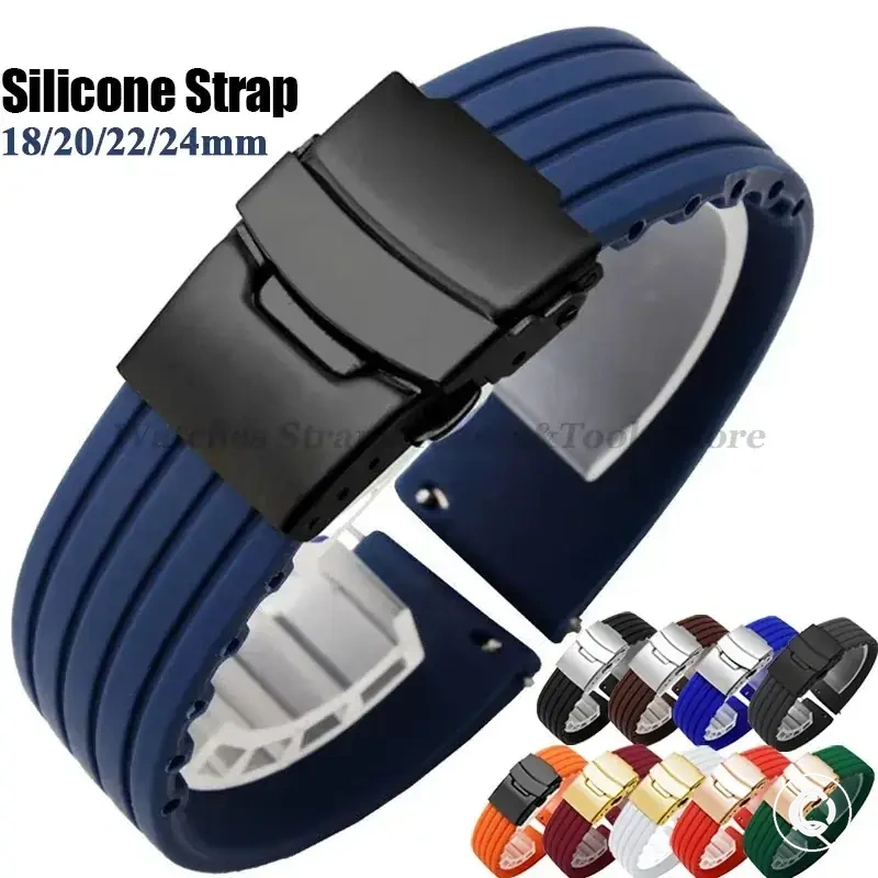 Bracelet en silicone à dégagement rapide pour montres Huawei, Seiko, Omega et Fossil