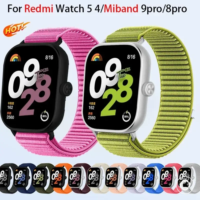 Bracelet boucle en nylon pour Redmi Watch et modèles Xiaomi Mi Band