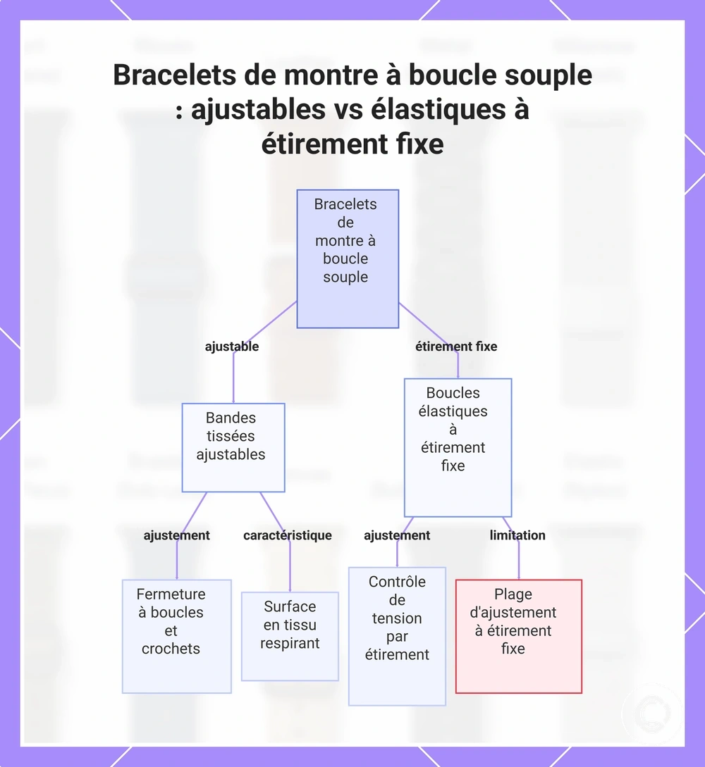 Bracelets de montre à boucle souple : ajustables vs élastiques à étirement fixe