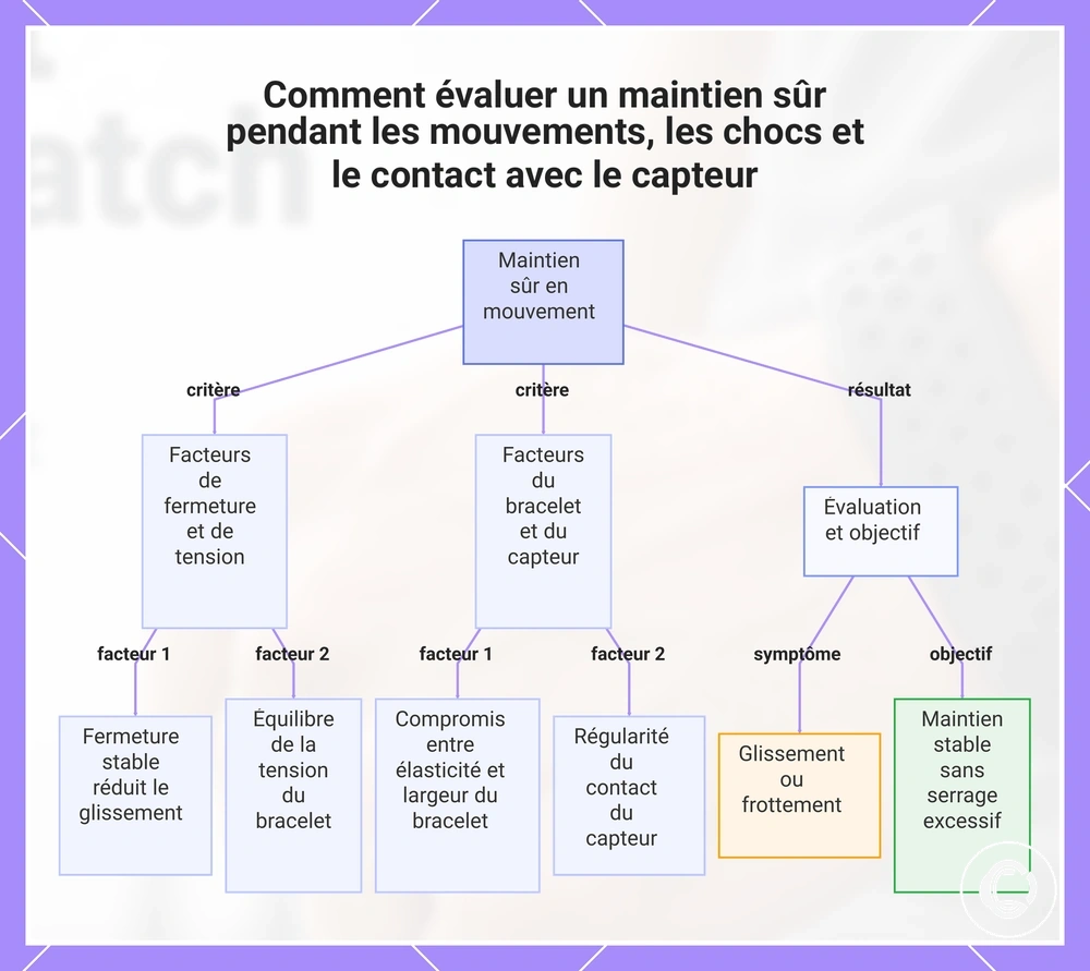 Comment évaluer un maintien sûr pendant les mouvements, les chocs et le contact avec le capteur