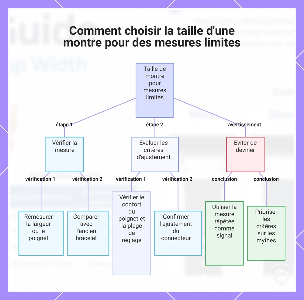 Comment choisir la taille d'une montre pour des mesures limites
