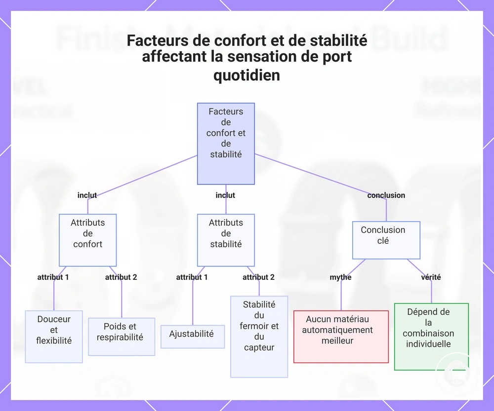 Facteurs de confort et de stabilité affectant la sensation de port quotidien