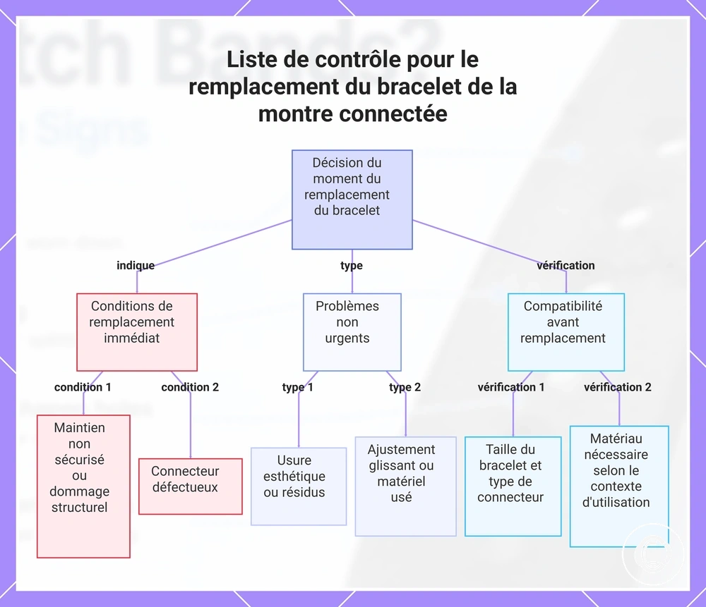 Liste de contrôle pour le remplacement du bracelet de la montre connectée