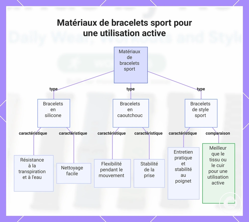 Matériaux de bracelets sport pour une utilisation active
