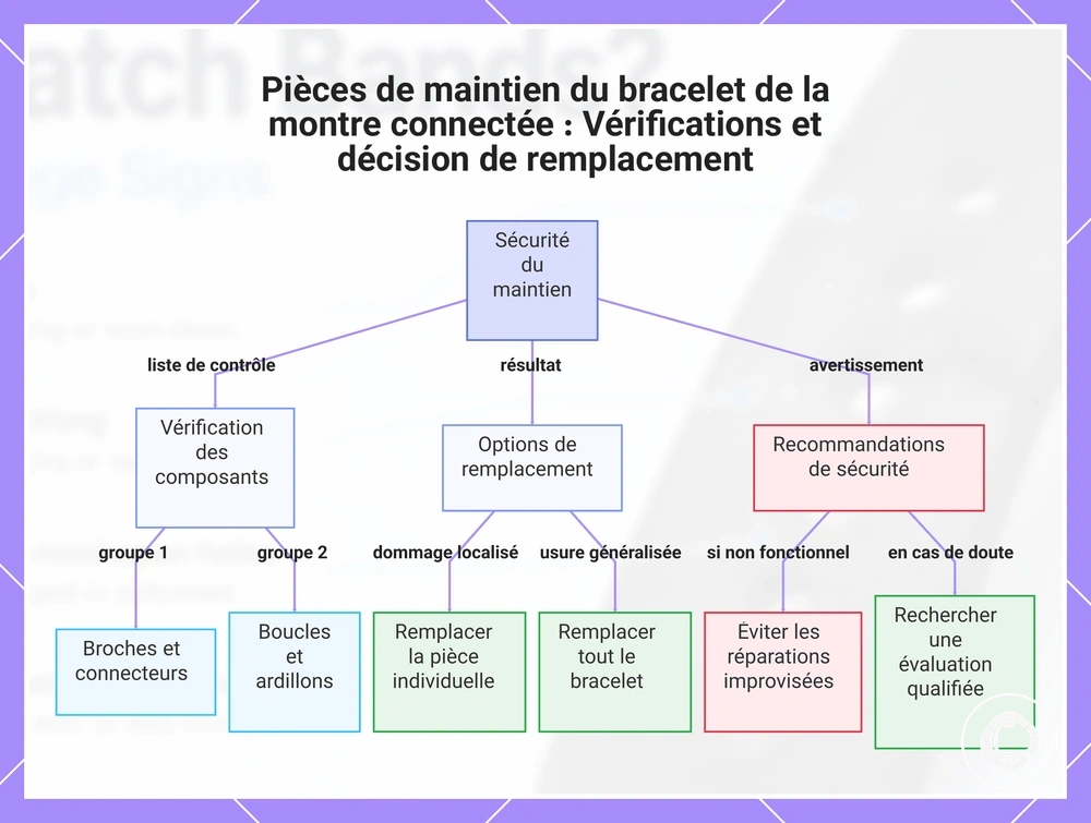 Pièces de maintien du bracelet de la montre connectée : Vérifications et décision de remplacement
